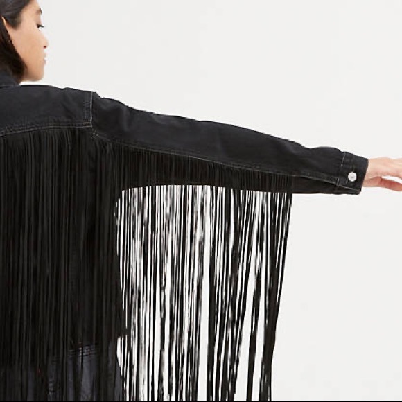 Levi’s Ex-Boyfriend Fringe Trucker Jacket Free People - Picture 10 of 12